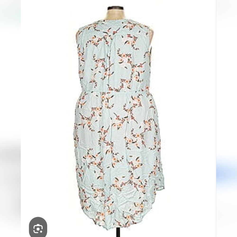 Ava & Viv Light Blue Floral Dress EUC